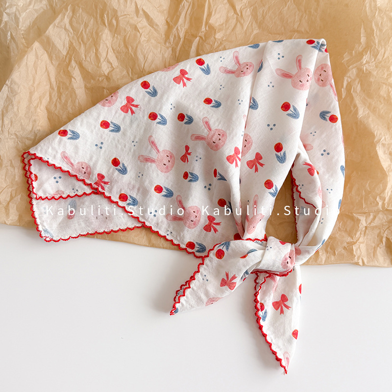 Ascot Neck Scarf - وشاح مربع من القطن والكتان 58
