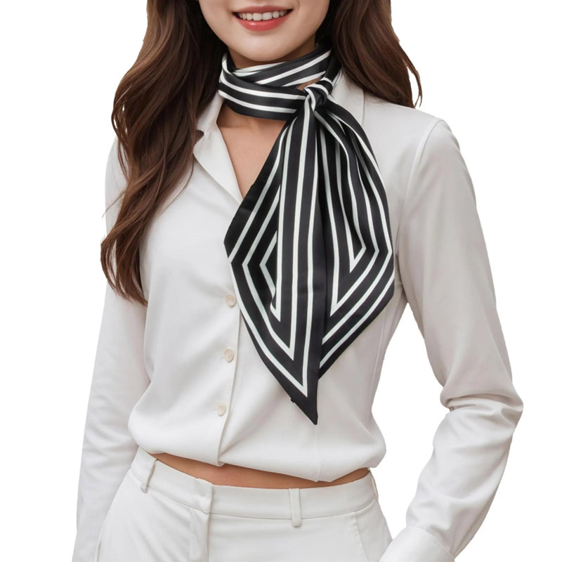 Ascot Neck Scarf - موضة المشارب فيونكة شعر وشاح المرأة
