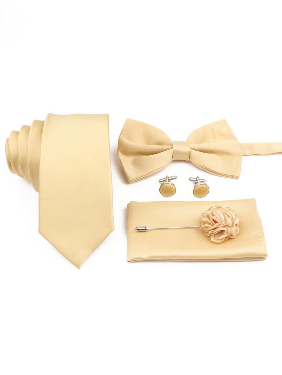 Pocket Square Set - SGIAWETA-مجموعة من 5 قطع بلون الشامبانيا