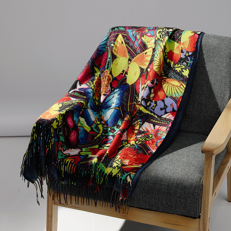 Woven Scarf Blanket - العلامة التجارية الفاخرة النفط اللوحة الكشمير