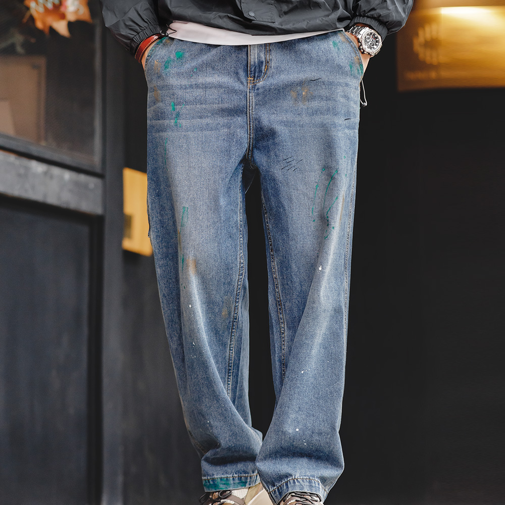 Levis Jeans 501 - جينز Maden أزرق فاتح سبلاش-حبر جرافيتي