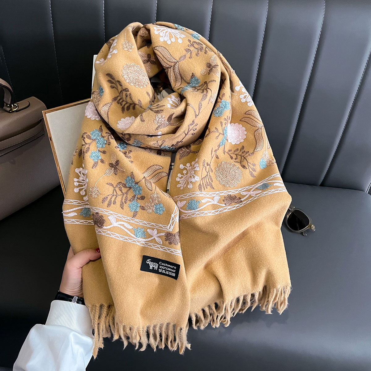 جديد شتاء دافئ الكشمير وشاح لل - مراجعة Woven Scarf Blanket وسعره