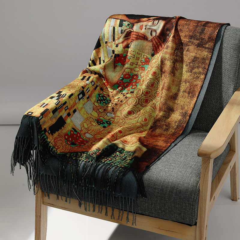 العلامة التجارية الفاخرة النفط - مراجعة Woven Scarf Blanket وسعره